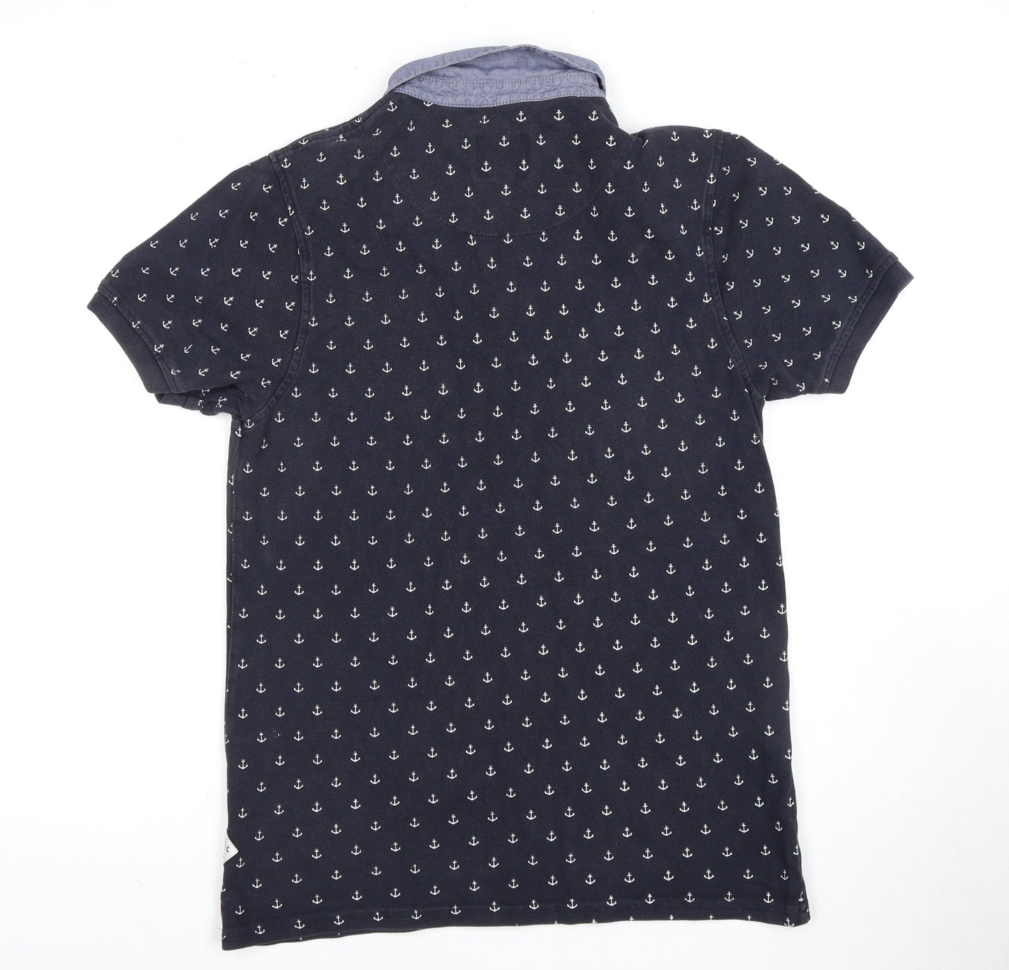 Soulcal & Co Men's Black Anchor Print Polo Shirt M