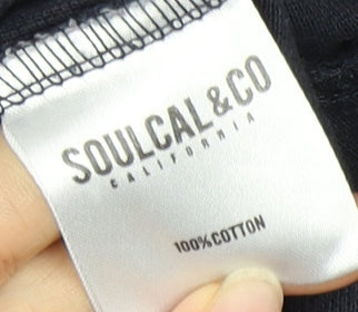 Soulcal & Co Men's Black Anchor Print Polo Shirt M