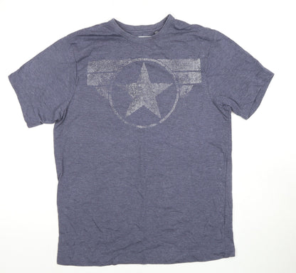 Marvel Captain America Men's Blue T-Shirt M