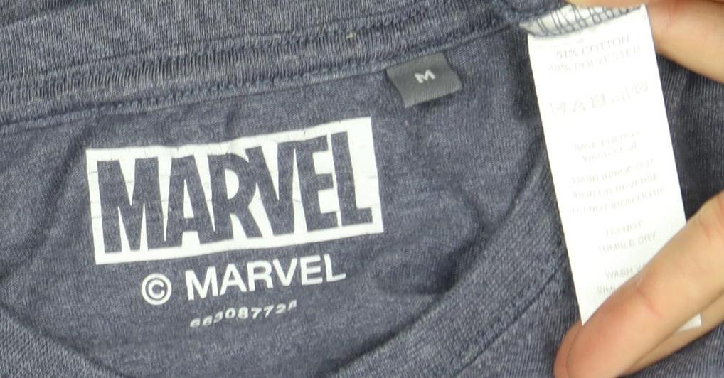 Marvel Captain America Men's Blue T-Shirt M