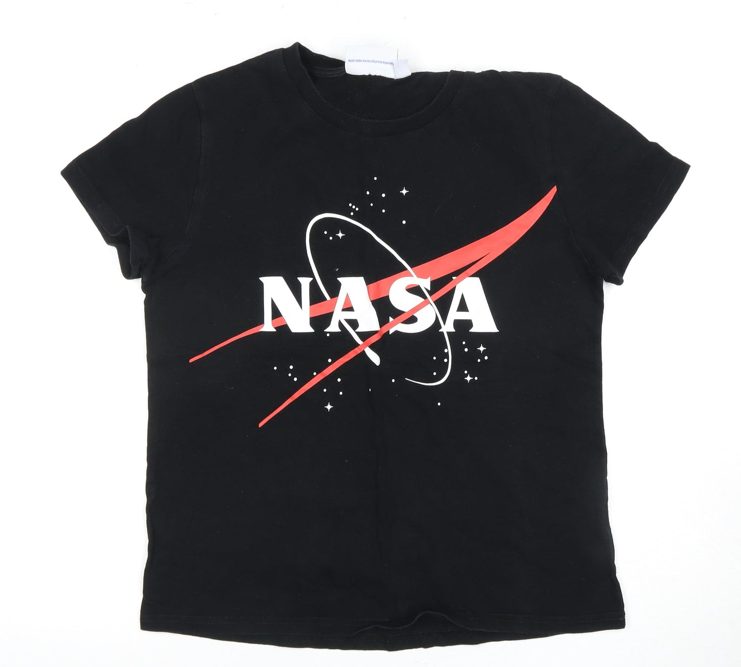 Unisex Adults UK Size S NASA Black Basic T-Shirt