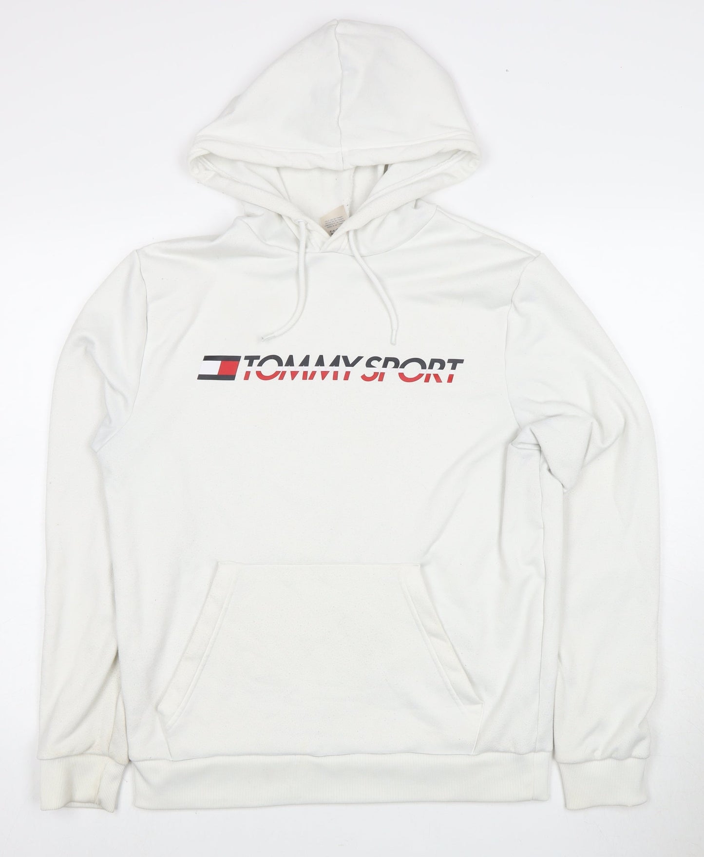 Tommy Sport Men's White Hoodie Size S Pullover
