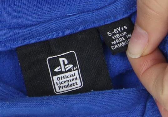 Official PlayStation Blue Boys Pullover Hoodie, Size 5-6 Years