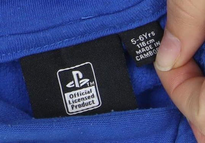 Official PlayStation Blue Boys Pullover Hoodie, Size 5-6 Years