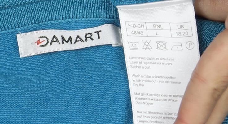 Damart Women's Blue V-Neck Pullover Jumper - L