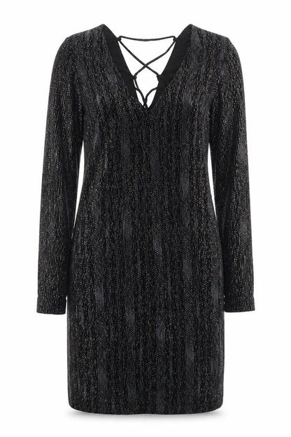 Topshop Women's Black Long Sleeve Party Dress