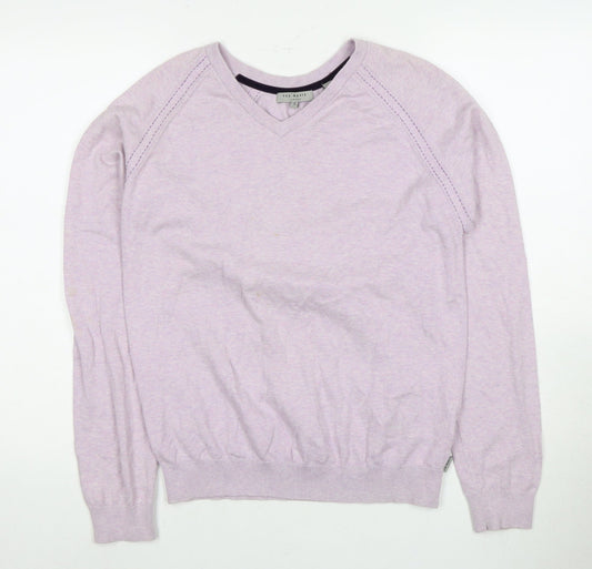 Ted Baker Men's Pink V-Neck Pullover Jumper M