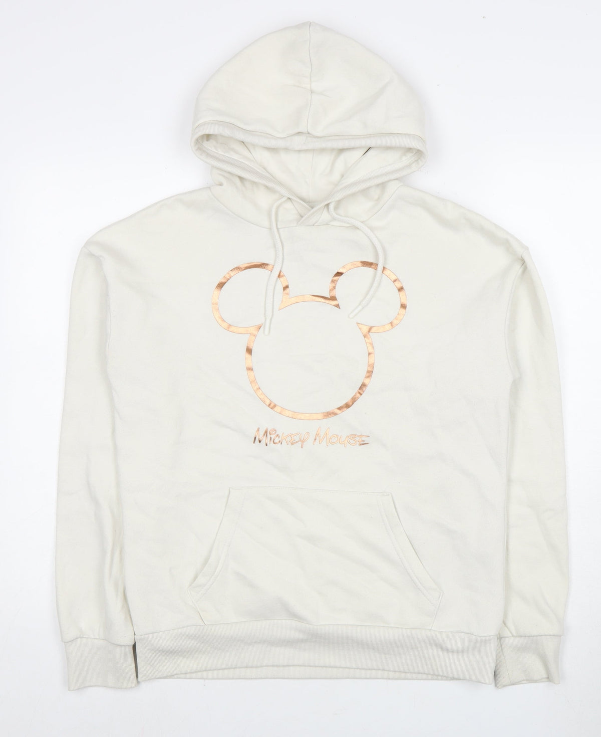 Front view of Disney Ivory XS Mickey Mouse Hoodie unisex pullover