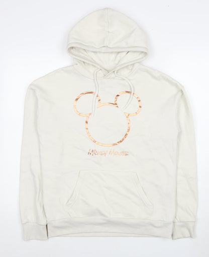 Front view of Disney Ivory XS Mickey Mouse Hoodie unisex pullover