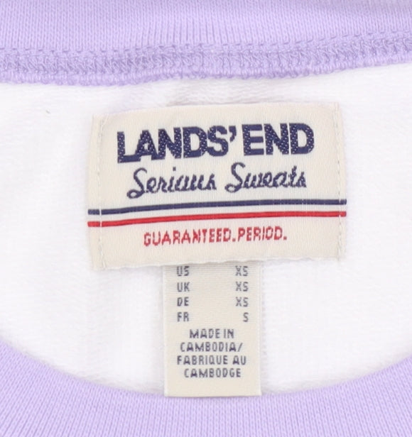 Womens UK Size XS Lands' End Multicoloured Pullover Sweatshirt