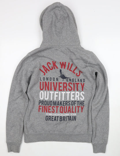 Unisex Adults UK Size 10 Jack Wills Grey Pullover Hoodie
