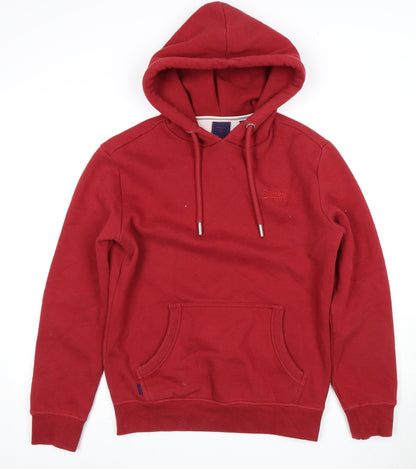 Superdry Men's Red S Pullover Hoodie with Logo