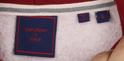Superdry Men's Red S Pullover Hoodie with Logo