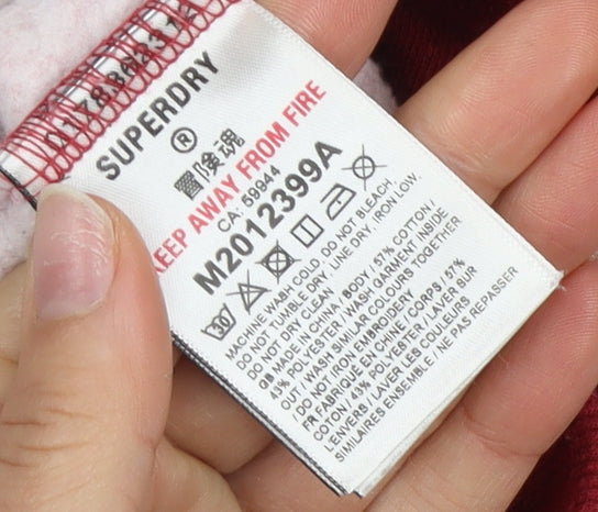 Superdry Men's Red S Pullover Hoodie with Logo