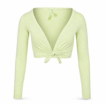 White Stuff Women's Green Cropped Wrap Top Size 12
