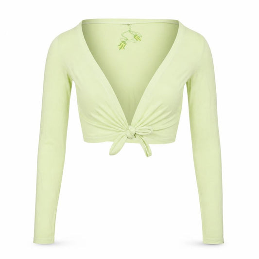 White Stuff Women's Green Cropped Wrap Top Size 12