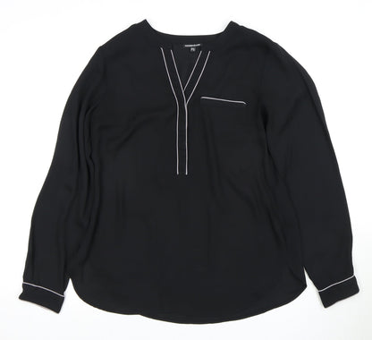 Womens UK Size 12 Warehouse Black  Blouse
