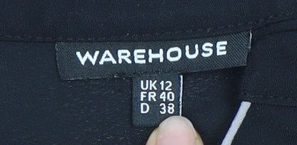 Womens UK Size 12 Warehouse Black  Blouse