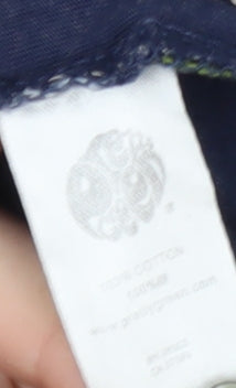 Pretty Green Men's Blue Polo Shirt, Size S, Geometric Pattern