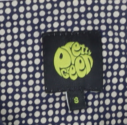 Pretty Green Men's Blue Polo Shirt, Size S, Geometric Pattern