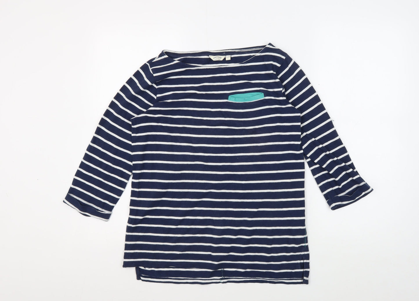 FatFace Women's Blue Striped T-Shirt Size 10