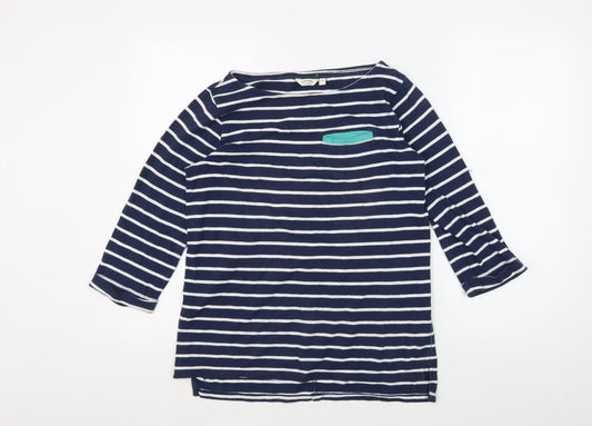 FatFace Women's Blue Striped T-Shirt Size 10