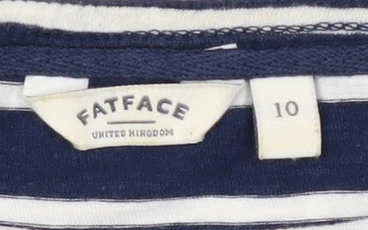FatFace Women's Blue Striped T-Shirt Size 10