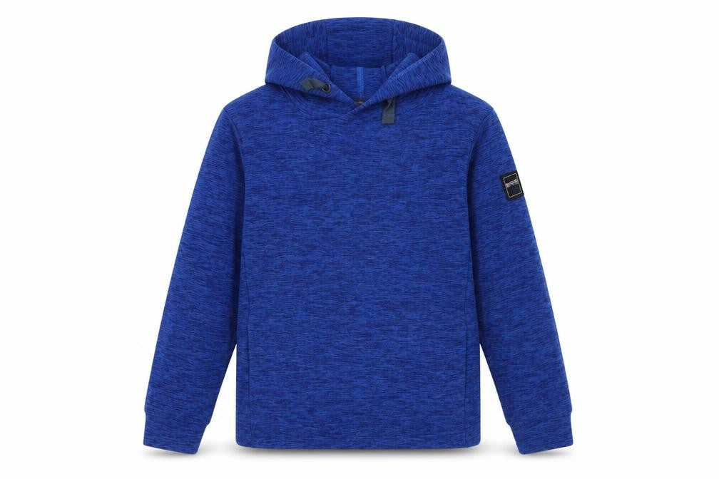 Front view of Regatta boys’ blue pullover hoodie 9-10 years