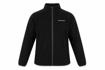 Front view of Dare 2b Men's Black Fleece Basic Jacket S Regular Fit