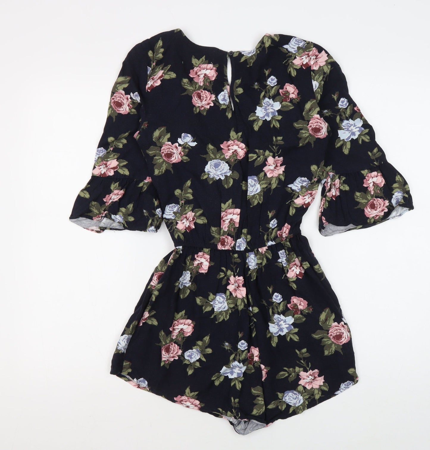Abercrombie & Fitch Women's Black Floral Playsuit XS