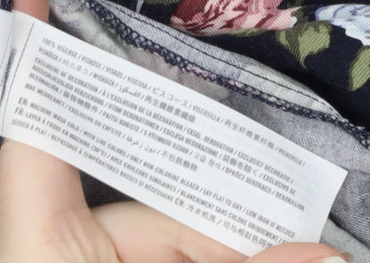 Abercrombie & Fitch Women's Black Floral Playsuit XS