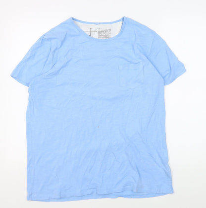 Jasper Conran Men's Blue Cotton Crew Neck T-Shirt L