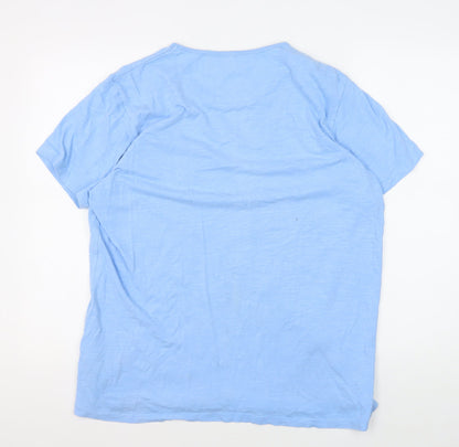 Jasper Conran Men's Blue Cotton Crew Neck T-Shirt L