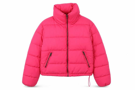 Glamorous Women's Pink Puffer Jacket - Size 6, Winter