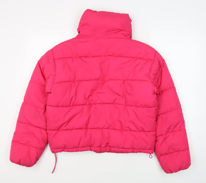 Glamorous Women's Pink Puffer Jacket - Size 6, Winter