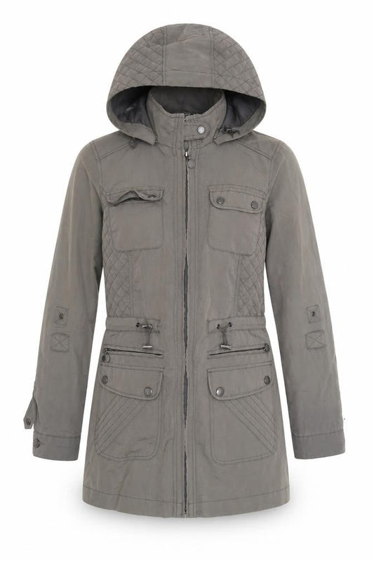 Womens UK Size 12 Maine New England Grey Parka Coat