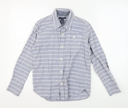 GapKids Boys Blue Striped Button-Up Shirt 8-9 Years