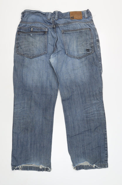 Crafted Men's Blue 34 Regular Fit Denim Jeans