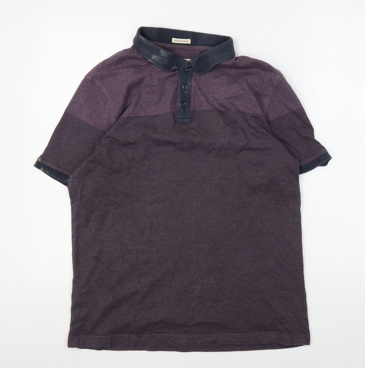 Penguin Men's Purple Polo, L, Cotton Short Sleeve