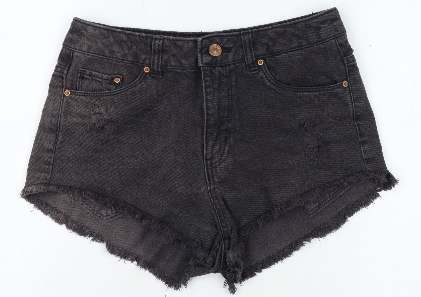 DIVIDED Women's Black Cut-Off Shorts Size UK 6