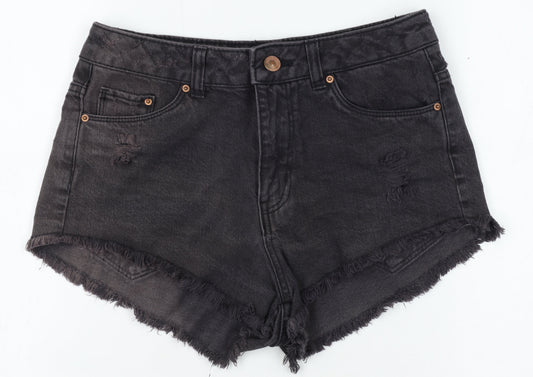 DIVIDED Women's Black Cut-Off Shorts Size UK 6