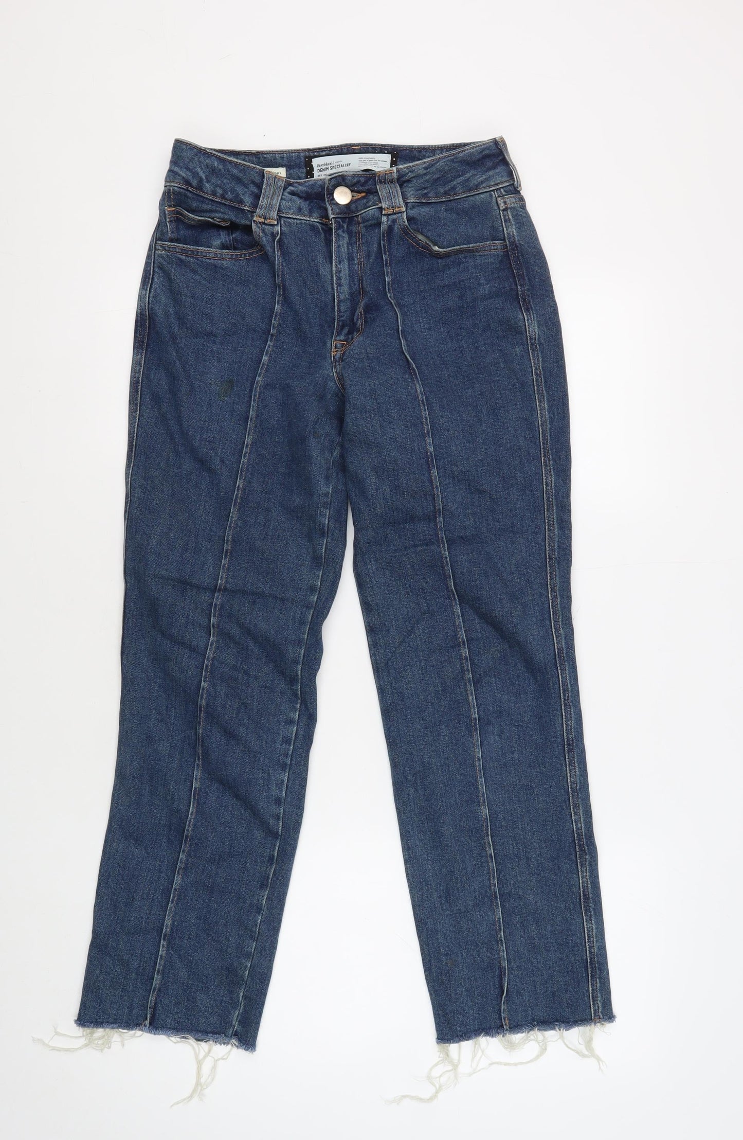 Womens UK Size 8 River Island Regular Fit Straight Blue Jeans