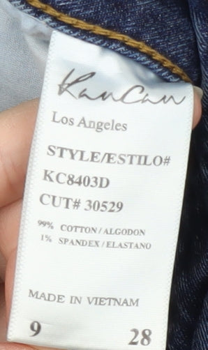 KanCan Women's Blue Straight Jeans, Size 9, Distressed