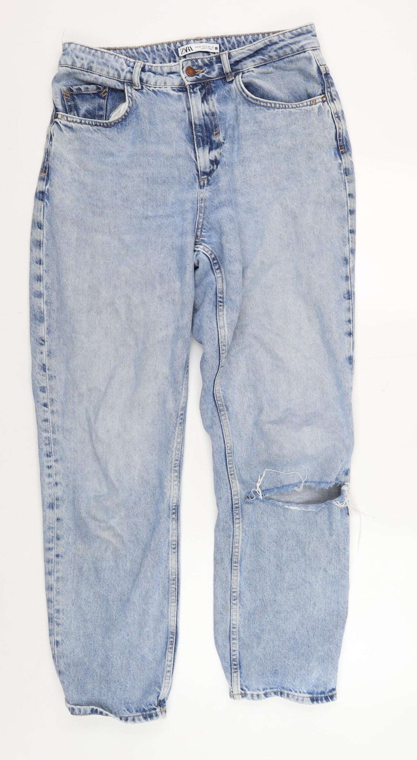 Zara Women's Blue Mom Jeans Size 10 Light Wash