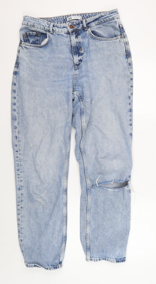 Zara Women's Blue Mom Jeans Size 10 Light Wash