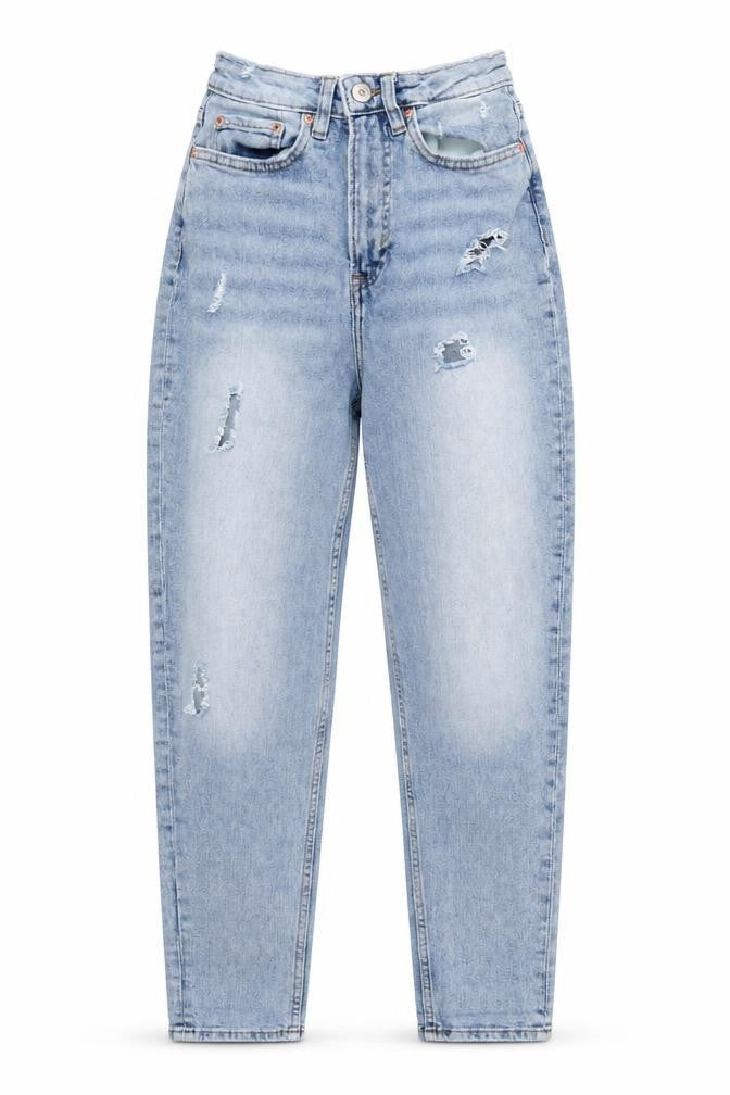 H&M Women’s Blue Distressed Mom Jeans Size 6