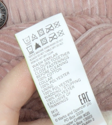 Marks and Spencer Girls Pink Corduroy Jacket, 14-15 Years
