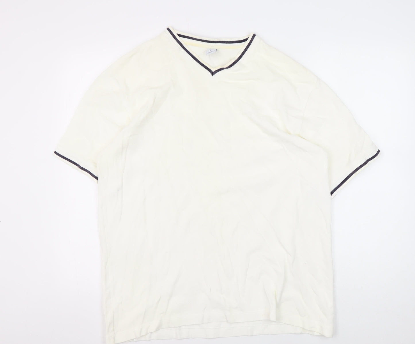 Gap Men's White V-Neck Casual Shirt L