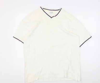 Gap Men's White V-Neck Casual Shirt L