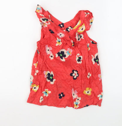 GAP Kids Girls Red Floral Tunic Blouse M - Spring Chic